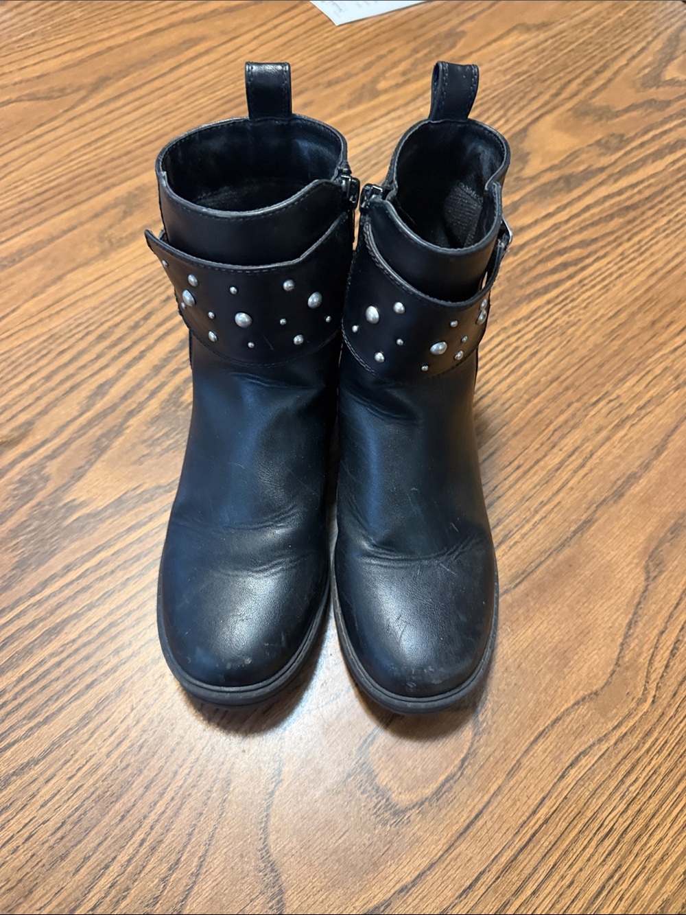 Black Studded kids Ankle Boots
